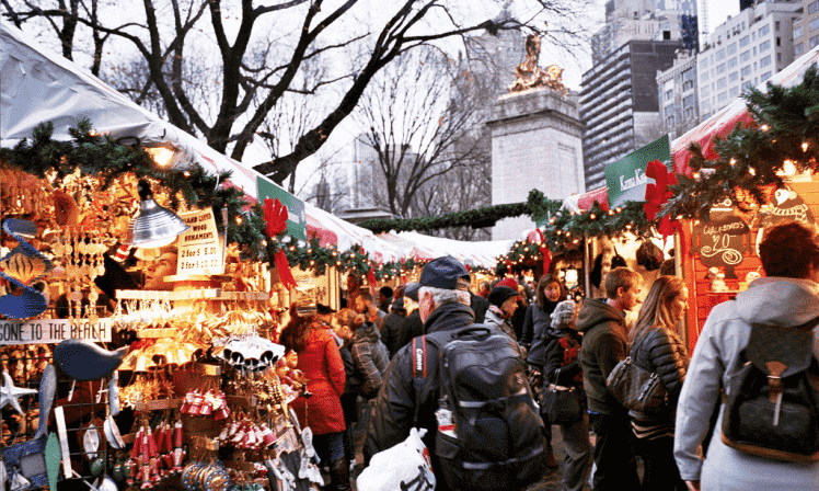 Columbus Circle Holiday Market em Nova York Columbus Circle Holiday Market em Nova York